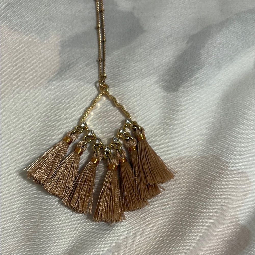 Gold Tassel Pendant Necklace from Francesca’s